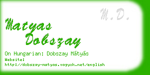 matyas dobszay business card